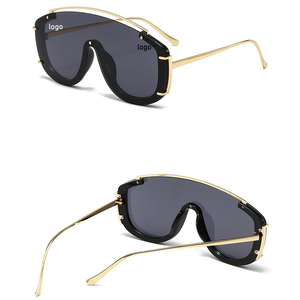<span class=keywords><strong>Lunettes</strong></span> de <span class=keywords><strong>soleil</strong></span> à monture métallique de grande taille, verres UV400 d'une seule pièce, verres connectés de couleur, personnalité, protection solaire extérieure, <span class=keywords><strong>lunettes</strong></span> de <span class=keywords><strong>soleil</strong></span> métalliques unisexes - Product Image 3