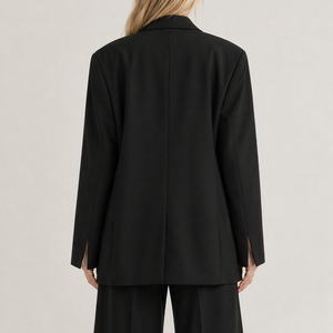 Blazer Oversize <span class=keywords><strong>Femme</strong></span> Croisé Coupe Décontractée Minimaliste Sur Mesure pour le Bureau - Product Image 3