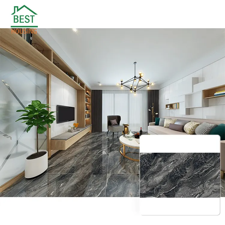 Nero caldo di vendita porcellana piastrelle si presenta come marmo 60x120 pavimento di piastrelle
