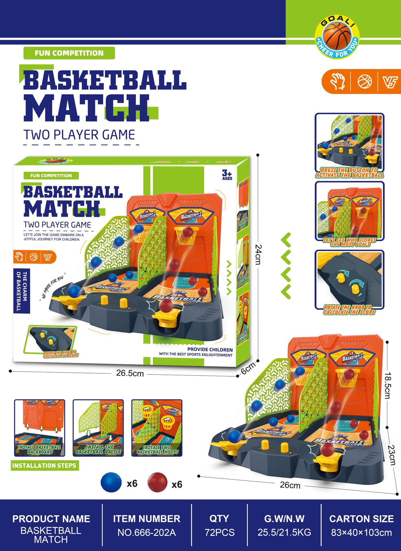 Campo da basket doppio giocatore 666-202a