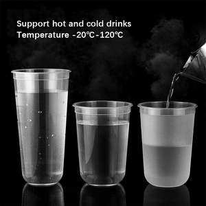 Bedrukte logo 90mm 9oz 12oz 16oz 23oz PP U-vormige frosted plastic beker met deksel voor bubble tea & ijskoffie - Product Image 3