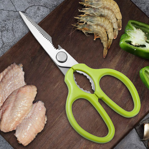 <b>Kitchen</b> <b>Scissors</b> Stainless Steel Green Straight Head Multi Functional For Home Use - Product Image 1