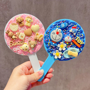 ชุดงานฝีมือกระจกมือถือลายการ์ตูนครีม DIY ขนาด 23 ซม. สำหรับเด็กอายุ 5-7 ปี ชุดของเล่นวัสดุพลาสติก - Product Image 2