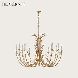Traditional Design 12-<b>Light</b> Chandelier/Pendant/Hanging <b>Light</b> in Antique Gold for Living Dining Kitchen Standard - Product Image 1