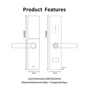 Serrure Intelligente Bluelock F17 à Mortaise - Wi-Fi Cloud et Contrôle via l'Application TTlock, Déverrouillage par <span class=keywords><strong>Clé</strong></span>/<span class=keywords><strong>Carte</strong></span> pour Portes d'Hôtel en Acier/Aluminium/Bois - Product Image 4