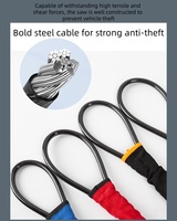 Verrou de volant de voiture populaire, en ABS + câble en acier, verrou de guidon, verrou de boucle de ceinture de sécurité de voiture, verrou antivol universel pour voiture