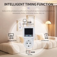 TOMZN Prise Intelligente Wi-Fi Multifonction 6-en-1 SKW pour UE avec Minuteur de Cycle de Prépaiement Tuya et Protection Contre les Surtensions et les Surtensions de Courant