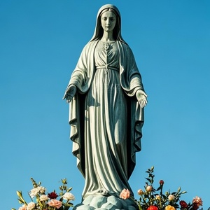 Gran Virgen María patio religioso Fátima estatua de latón Iglesia decoración Corazón Inmaculado tamaño real María estatua de bronce escultura - Product Image 6