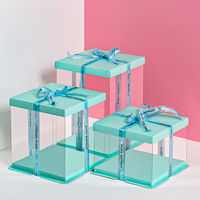 Boîtes à gâteaux de boulangerie de qualité alimentaire rose et blanche, vente chaude, Saint-Valentin, 10 pouces, 12 pouces, 14 pouces