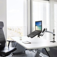 Support VESA pour ordinateur portable, plateau métallique extensible, support de fixation pour ordinateur portable, réglable en hauteur, pliable, portable
