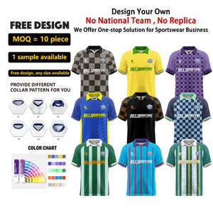 Maillots de football personnalisés en gros pour enfants, uniformes de sport en polyester respirant, maillots de football rétro à manches courtes personnalisés - Product Image 1