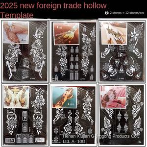 Adesivo per tatuaggio di bellezza con confine di arabica henné temporaneo dipinto a mano per <span class=keywords><strong>mani</strong></span> piedi India a getto d'inchiostro per Body Art - Product Image 3