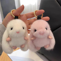 Porte-clés en peluche lapin kawaii de dessin animé