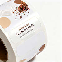 Etiquetas de Embalaje para Café Instantáneo Haoxuan OEM, Adhesivos Impermeables Impresos con UV Localizado en PET Blanco para Productos de Café
