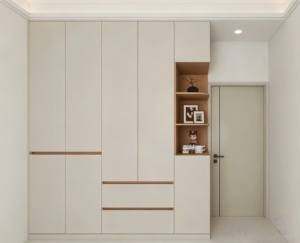 Armoire RTA blanche crème sans poignées, du sol au plafond, économisez 900 USD <span class=keywords><strong>sur</strong></span> les frais de main-d'œuvre, pas de <span class=keywords><strong>menuisier</strong></span> nécessaire, <span class=keywords><strong>placard</strong></span> allemand Homag Edge - Product Image 2