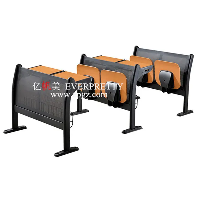 Folding Student Desk and Chair Wooden Lecture Hall Chair College Step Chair for University