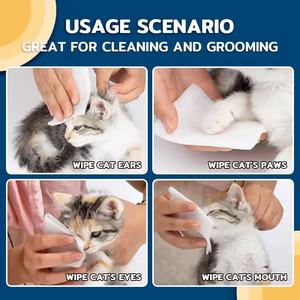 Lingettes humides pour animaux de compagnie, lingettes humides pour chats et chiens, nettoyage des taches, des poils, des fesses - Product Image 5
