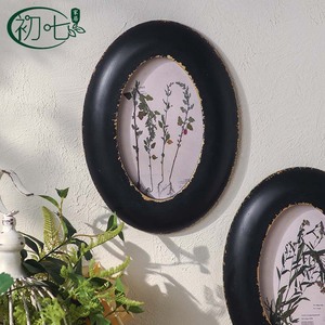 Art mural encadré ovale, imprimé de plantes vintage noires, décoration intérieure pour salon, chambre à coucher, entrée - Product Image 3