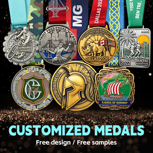 Médaille de récompense en alliage de zinc de haute qualité avec relief 3D personnalisé pour les compétitions sportives, les marathons et les championnats - Product Image 1