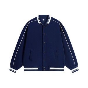 Chaqueta de béisbol de color contrastante para hombre y mujer, con logo personalizado impreso, sudadera, ropa de trabajo, uniforme de equipo - Product Image 2