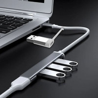 Hub USB-C 2 en 1, double interface USB-A et Type-C, adaptateur 4 ports avec USB 3.0, station d'accueil portable en aluminium pour ordinateur portable PC