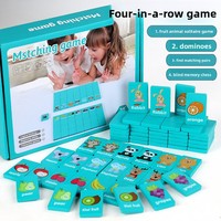 Permainan Rantai Balok Domino Berbentuk Kotak Balok Buah Mainan Kayu Edukatif untuk Anak Usia 4-6 Tahun Puzzle Hewan 40-Piece
