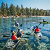 Kayak double en polycarbonate transparent pour la pêche, canoë à fond transparent pour la vente en gros