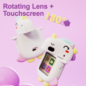 Nuovissima Fotocamera per Bambini a Tema Cartone Animato 2026, Set Regalo 3 Pezzi, Fotocamera Orologio Multifunzione HD Video/Foto con Angolo di Visione a 180° °   Lente Rotante - Product Image 4