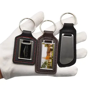 Großhandel personalisierter individueller Lederschlüsselanhänger Gravur leer Auto-Pu-Leder-Schlüsselanhänger