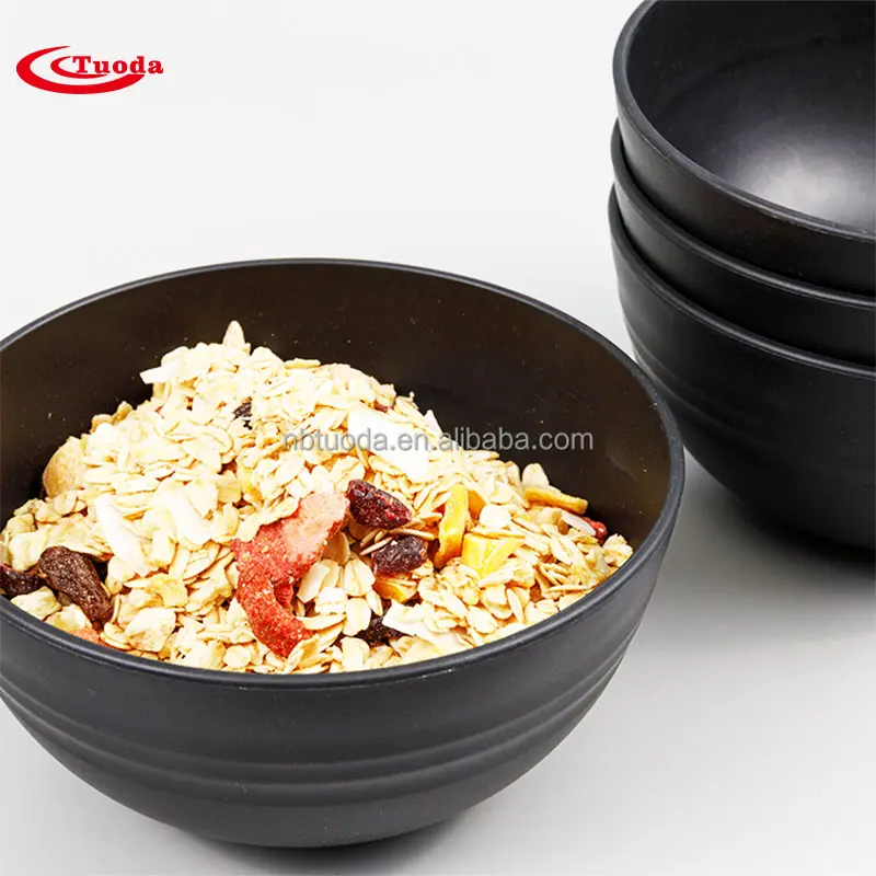 Unbreakable black 25oz bowl plastic cereal reusable bowls wholesale