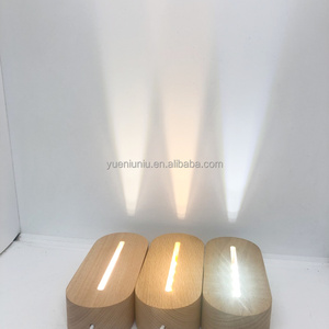 بيع بالجملة طاولة محفورة Rgb لوحة أكريليك سادة سادة خشبي <span class=keywords><strong>Led</strong></span> مصباح مكتب بيضاوي - Product Image 2