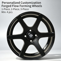 Rines FLowtone de Alta Calidad de 15 Pulgadas 15x6.5, 4x100 ET30, Rines de Aleación Negros para Honda Civic, Fit, City, CRX, Toyota Vios