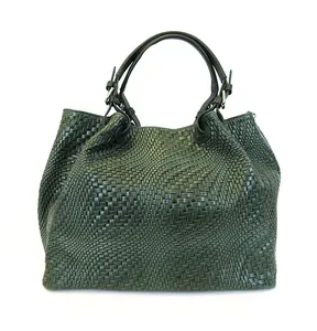 Bolso de mano de cuero genuino hecho a mano de diseño único de excelente calidad de Italia para mujer