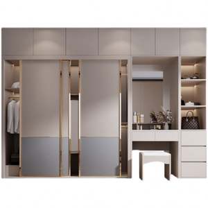 Armoire-penderie sur mesure en bois massif, convertible, extensible, réglable, écologique, avec miroir, pour chambre à coucher - Product Image 1