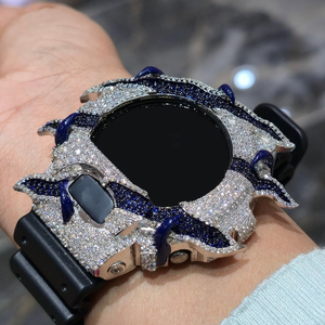 Boîtier de <span class=keywords><strong>montre</strong></span> de <span class=keywords><strong>luxe</strong></span> en or blanc, serti de diamants VVS Moissanite, style Hip Hop, en argent 925, avec lunette de <span class=keywords><strong>montre</strong></span> DW6900 - Product Image 5