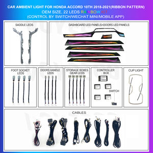 MCX Ambient Car <span class=keywords><strong>Interior</strong></span> Light Car Colorful <span class=keywords><strong>Led</strong></span> Car Music Control con Control remoto para Honda Accord Strap style - Product Image 2