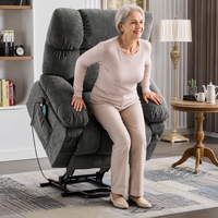 Fauteuil inclinable électrique VANBOW au design moderne avec fonctions de chauffage et de massage, tissu gris foncé, télécommande