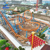 Manège de parc d'attractions extérieur à sensations fortes, montagnes russes en acier à boucle unique de 12 places, 45 km/h, 280 m, pour parcs à thème et centres commerciaux