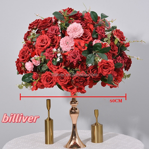 맞춤형 흰색 녹색 높이가 큰 센터피스 꽃볼 장식 웨딩 테이블 센터피스 - Product Image 3