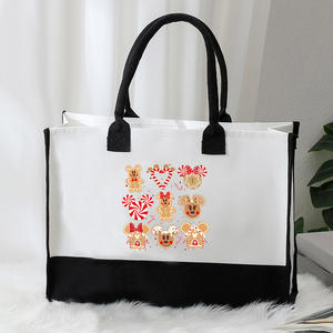 1 pezzo modello di snack Disney spedizione grande borsa <span class=keywords><strong>da</strong></span> spiaggia in tela personalizzata regalo con monogramma a - Product Image 4