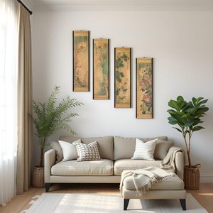 Papel de Arte Tradicional <span class=keywords><strong>Chino</strong></span> con Diseño de Ciruelas, Orquídeas, Bambú y Crisantemos, Pintura Decorativa para Colgar en la Pared, Arte <span class=keywords><strong>Chino</strong></span> Vintage con Flores - Product Image 2