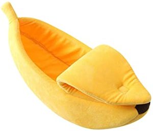 <span class=keywords><strong>Lit</strong></span> pour chat en forme de banane, design mignon semi-ouvert, super doux, pour jouer et dormir à l'intérieur - Product Image 2