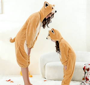 Nouvel ensemble de <span class=keywords><strong>pyjama</strong></span> une pièce pour enfants, en flanelle lavée de haute qualité, motif chien Corgi 3D, style dessin animé, pour filles et garçons, idéal pour l'hiver - Product Image 3