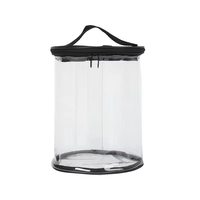 Sac cylindrique transparent en PVC avec logo personnalisé, pour maquillage, cosmétiques, emballage, organiseur de voyage, fermeture éclair