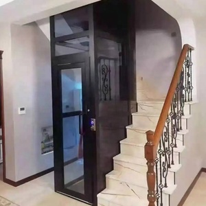Hydraulic Drive Residential Lift Wood <strong>Grain</strong> Finished Villa <strong>Elevator</strong> Glass Panel Home Lift - Product Image 5