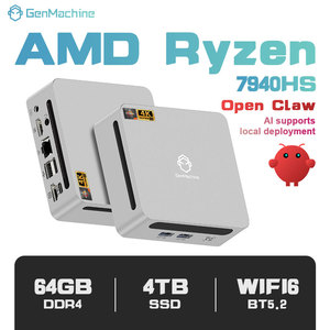 GenMachine Ryzen 9 7940HS 8 cœurs 16 threads Wifi 6 BT 5.2 2HD 2*USB 3.0 2*USB2.0 1*USB4 1*USB-C3.2 2*2.5G LAN 3 écrans - Product Image 1