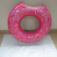 Vente chaude Anneaux de natation gonflables en PVC écologiques portables en forme de biscuits et de beignets pour enfants et adultes