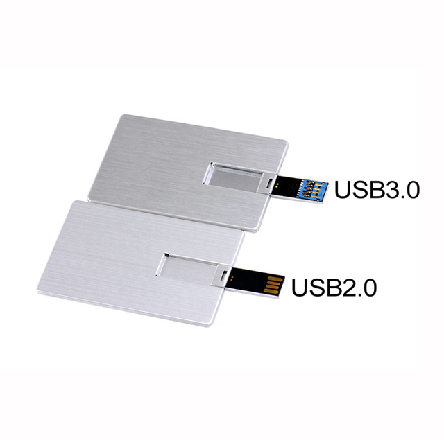 Waterproof Aluminum Business Card USB 3.0/2.0 Flash Drive 16GB 3 Year Warranty  USB Flash Memory Stick for Durable Storage
