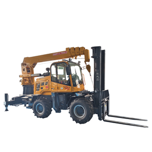 Motor diésel articulado de 5 toneladas, tracción en las 4 ruedas, carretilla elevadora todoterreno con cabina, nueva condición, tracción en las ruedas, camión todoterreno