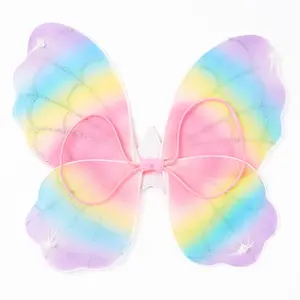Ali di fata personalizzate principessa farfalla Costume arcobaleno ali di stella per bambini compleanno Fancy Dress Party